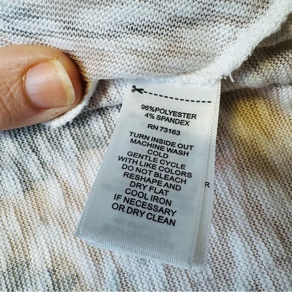 Cupio Purple and Cream Asymmetrical or Shark Bite Hem Long Sleeve Tunic Large - Picture 10 of 10